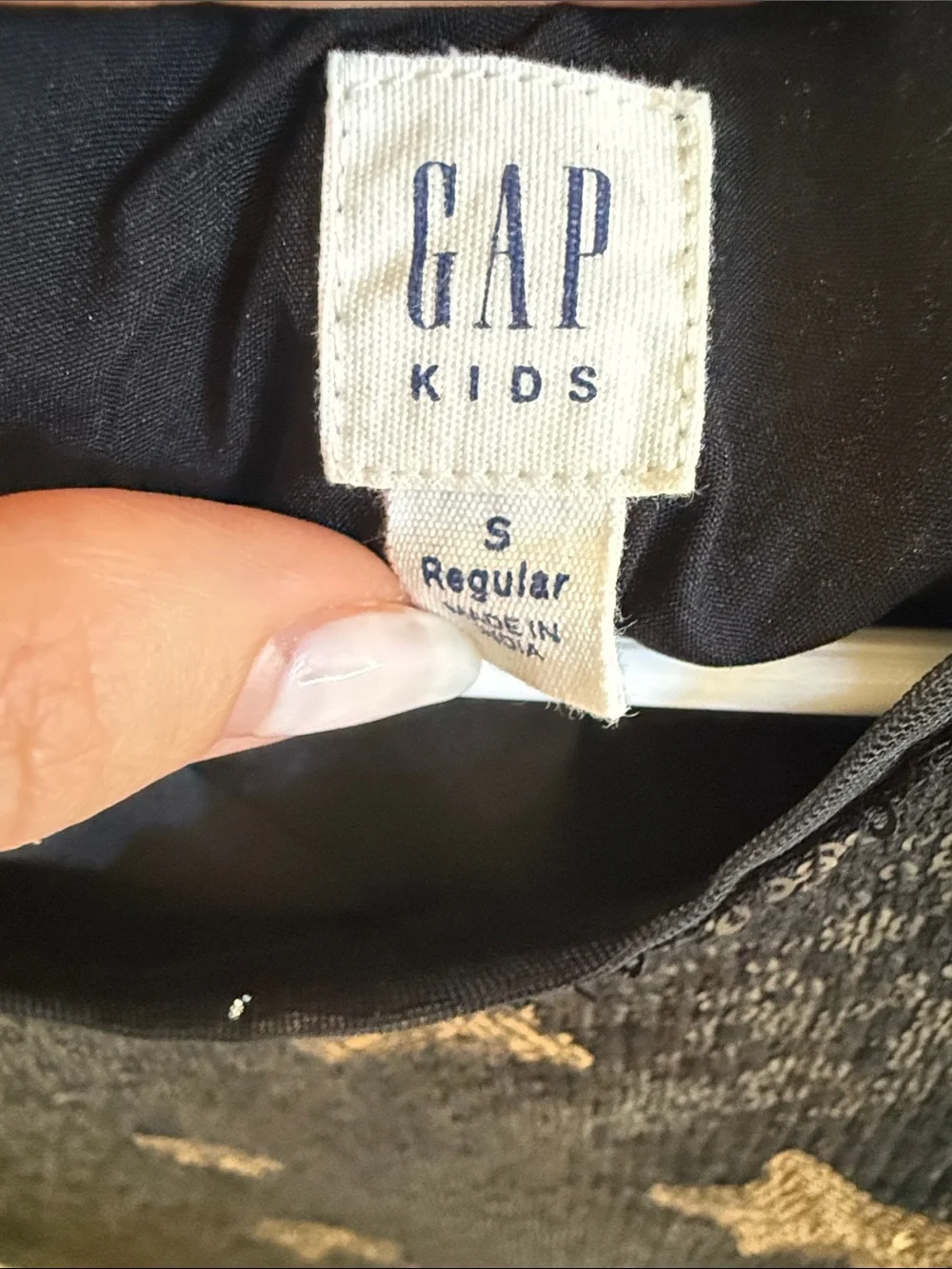 GAP Black Sequin Dress with Gold Star Appliqués